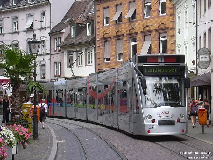 Трамвай в центре города, Фрайбург