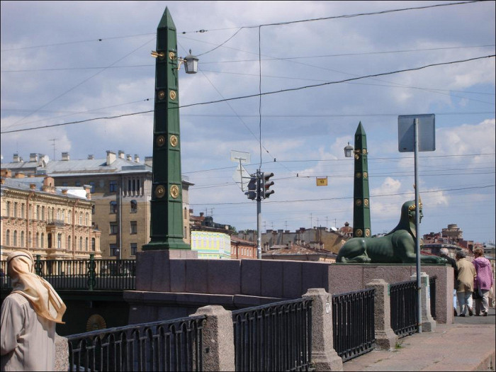 Обелиск, Египетский мост в Санкт-Петербурге
