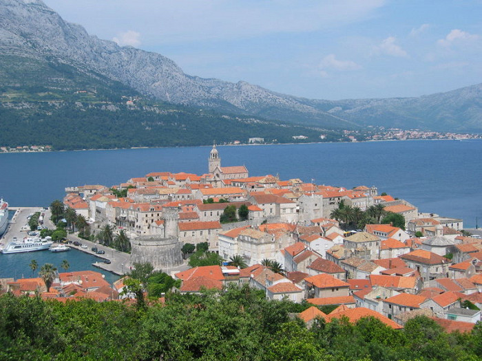 Вид на город Корчула, Хорватия