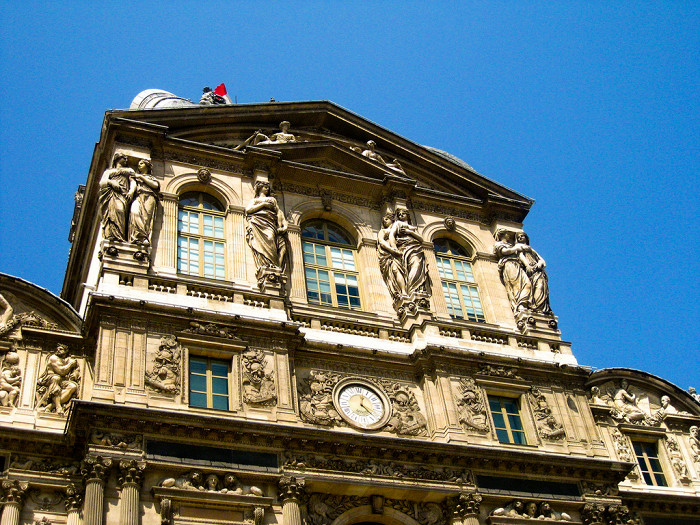 Фасад дворца, Лувр, Париж