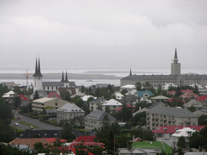 Вид на Рейкьявик, Исландия
