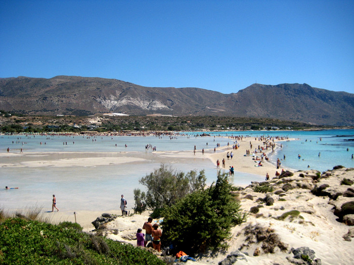 Вид на пляж Элафонисси, Крит