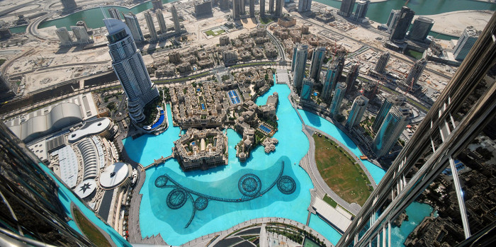 Виды Дубая с башни Бурдж Халифа, ОАЭ