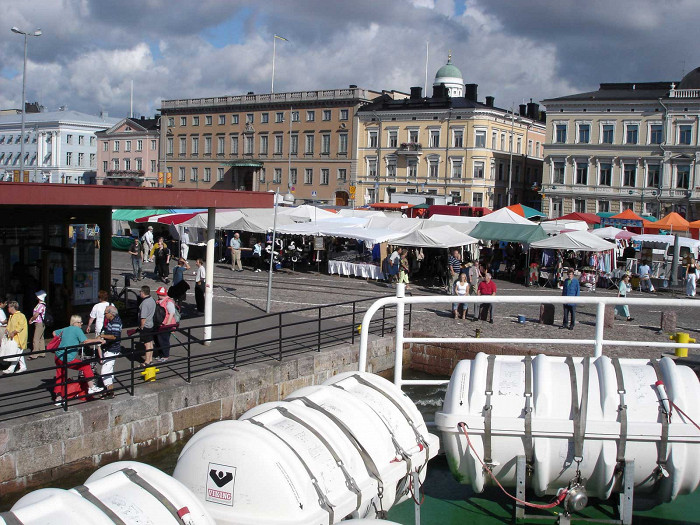 Рыночная площадь Хельсинки, паромный причал