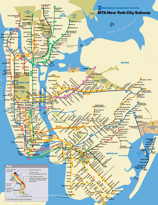 Схема метро Нью-Йорка