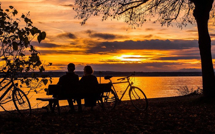 Велопрогулка, активный отдых, закат