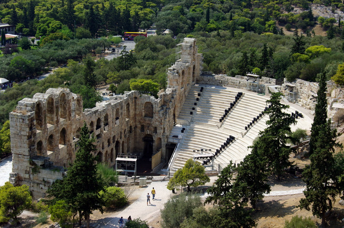 Вид на Одеон Герода Аттика с Акрополя
