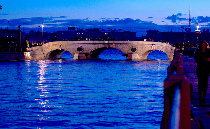 Прачечный мост в Санкт-Петербурге, вечер