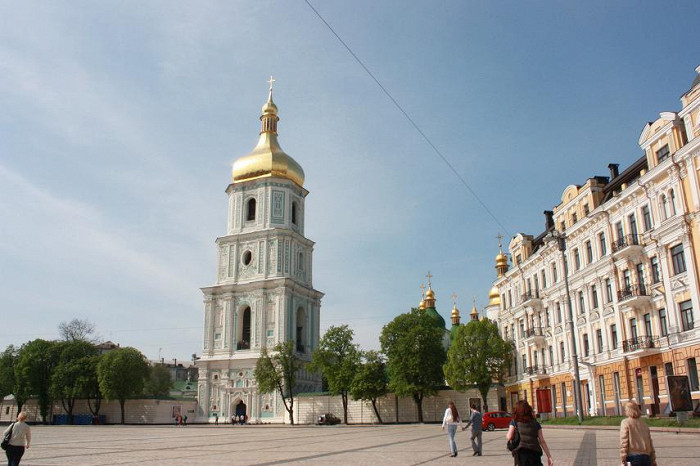 Софийский Собор со стороны площади Богдана Хмельницкого, Киев