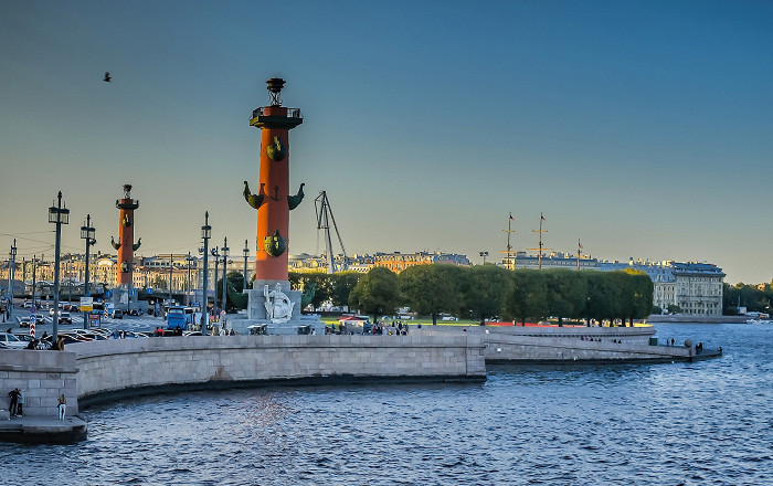 Васильевский остров, Ростральные колонны, Санкт-Петербург