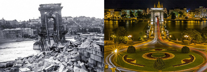 Разрушенные войной и возвращенные к жизни фото городов Европы тогда и сейчас12