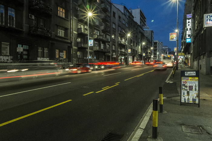 Ночное движение Белграда