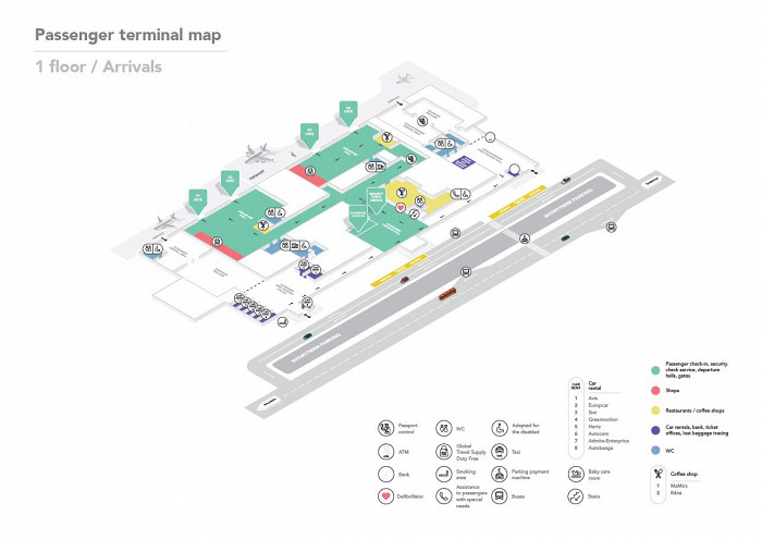 Схема терминала аэропорта Паланги