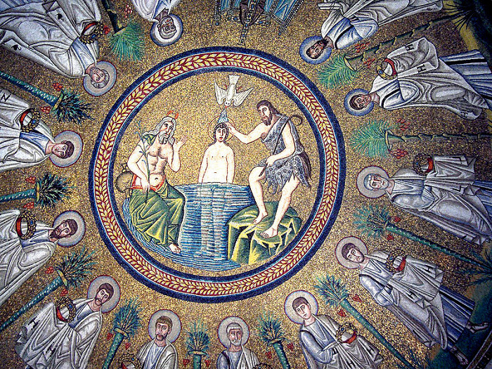 Мозаика «Крещение Христа» баптистерия ариан, Равенна