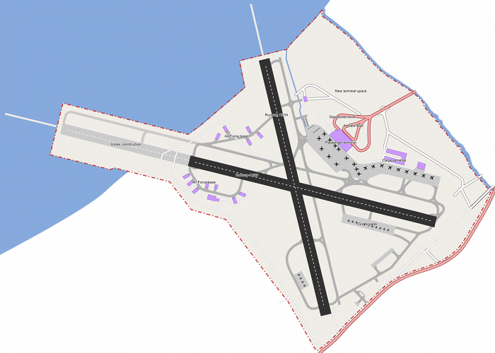 Схема аэропорта Македония после строительства второго терминала