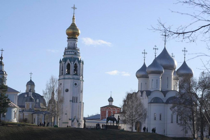 Вид с заречья на Софийскй собор и Кремль, Вологда