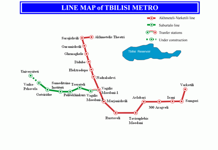 Схема метро тбилиси на карте