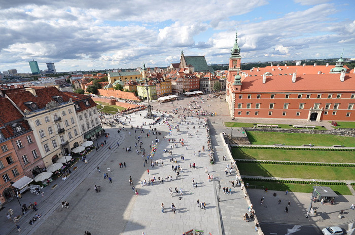 Дворцовая площадь Варшавы, вид с высоты птичьего полета