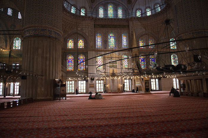 Внутри Голубой мечети, Стамбул