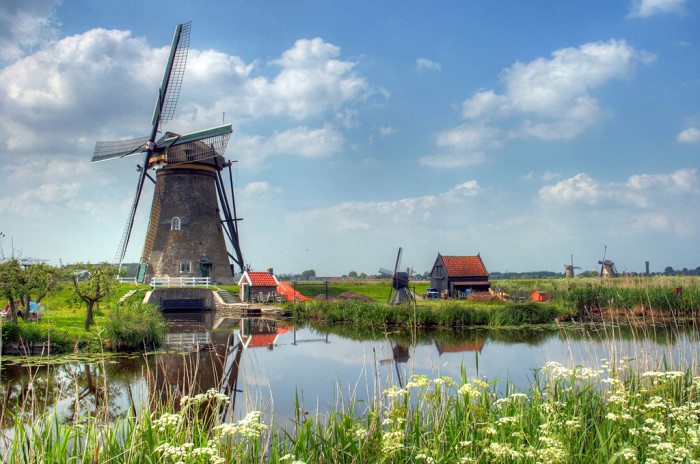 Ветряные мельницы, Киндердейк, Нидерланды