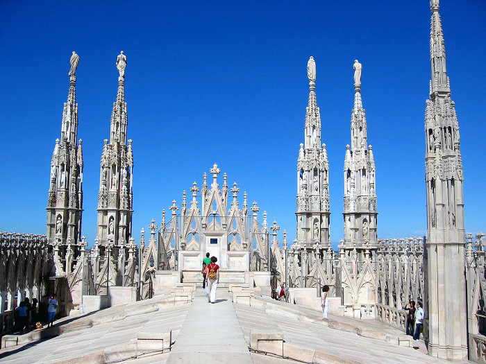 Миланский собор, на крыше