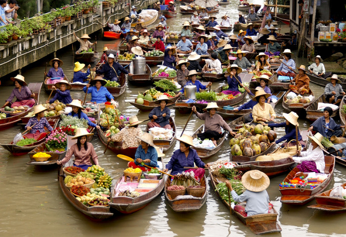 Плавучий рынок, Таиланд 