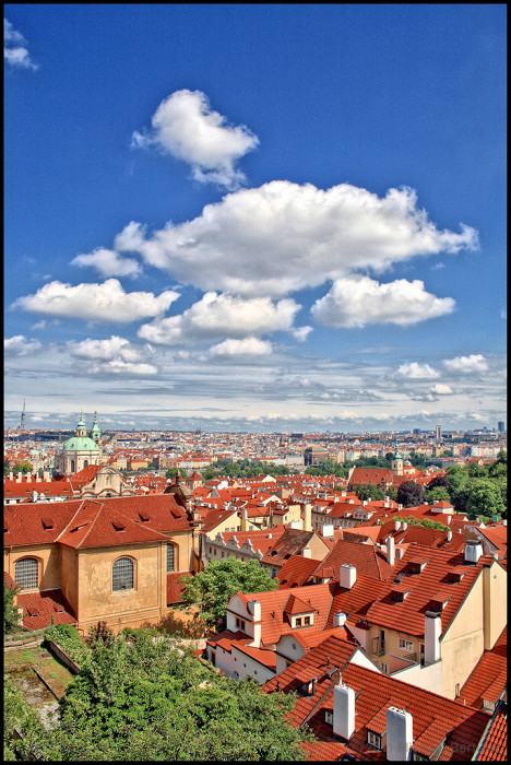 Вид на город с башни Пражского Града, Прага