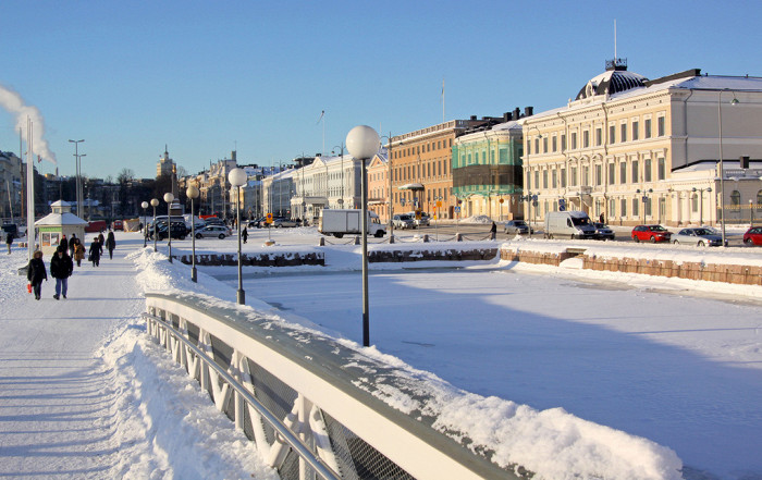 Рыночная площадь Хельсинки, зима