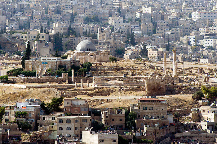 Вид на цитадель Аммана, Иордания