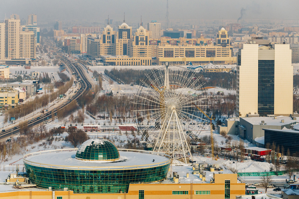 Новый год в Астане, колесо обозрения, Астана, Казахстан