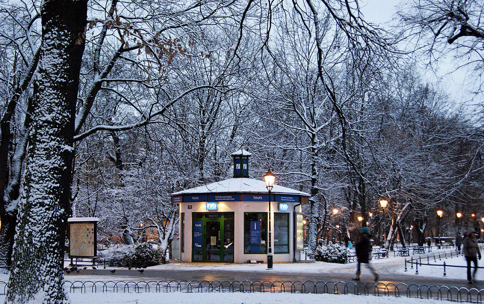 Краковские Планты, змний пейзаж