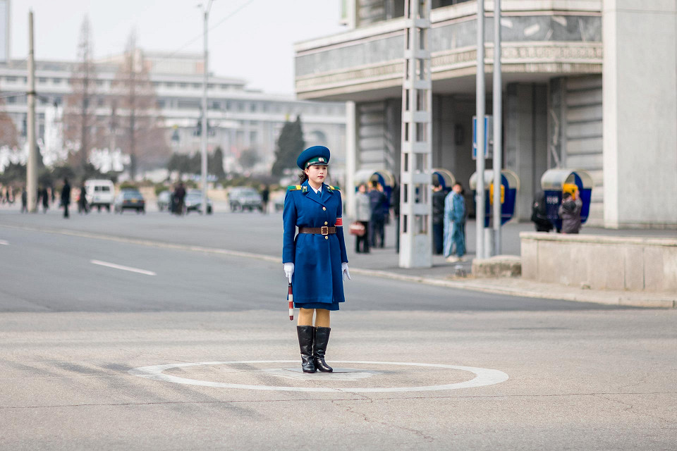 Регулировщица дорожного движения в Пхеньяне