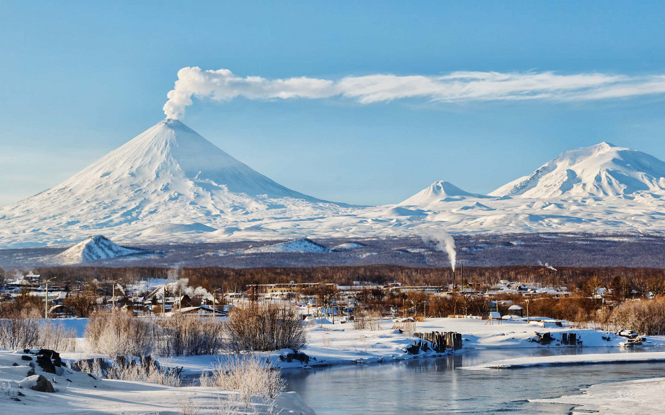 Камчатка, вулкан, Россия, извержение