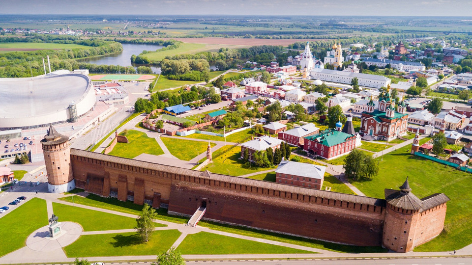 Вид с воздуха на Коломну, Московская область