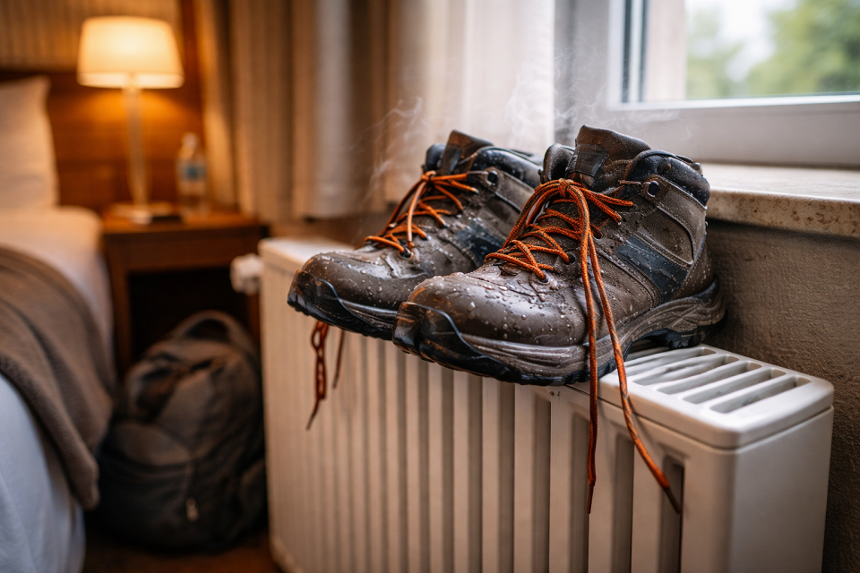 Ботинки на батарее