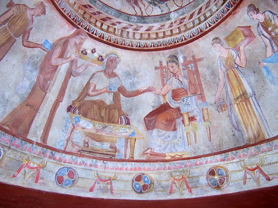 Фракийская гробница в Казанлыке, роспись