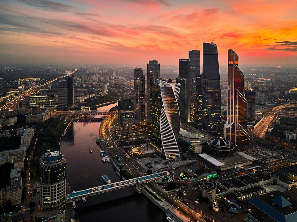 Москва-сити, закат