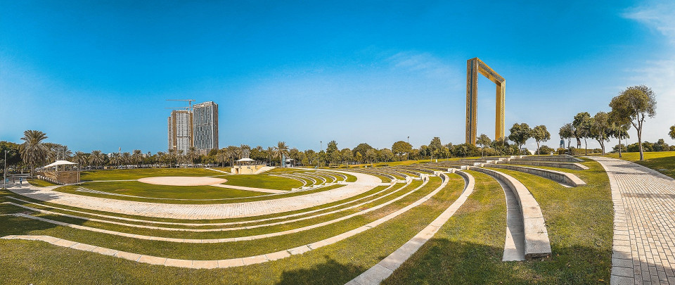 Рамка Дубая в парке Забил, центр города Дубай, ОАЭ