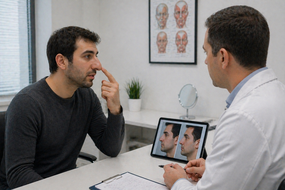 Мужчина с большим носом планирует сделать ринопластику