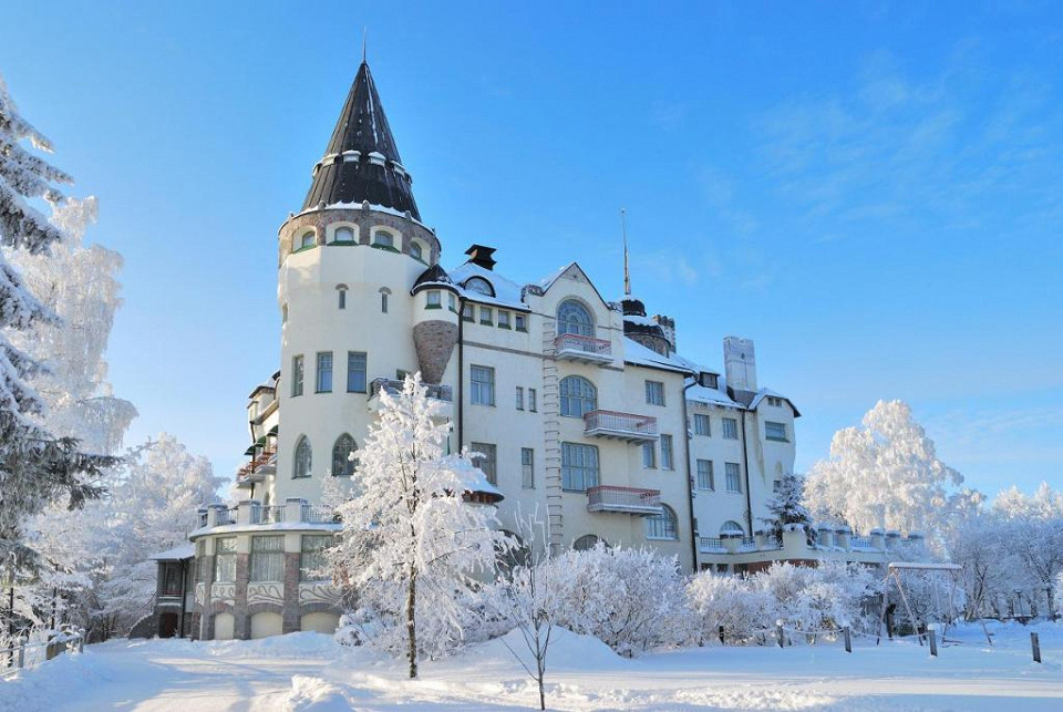 Снежная зима в Иматра, Финляндия