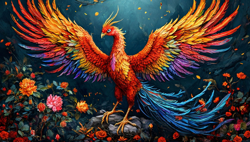Красочный феникс