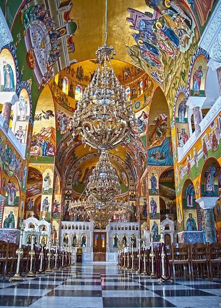 Интерьер церкви, монастырь Святого Герасима, Кефалония