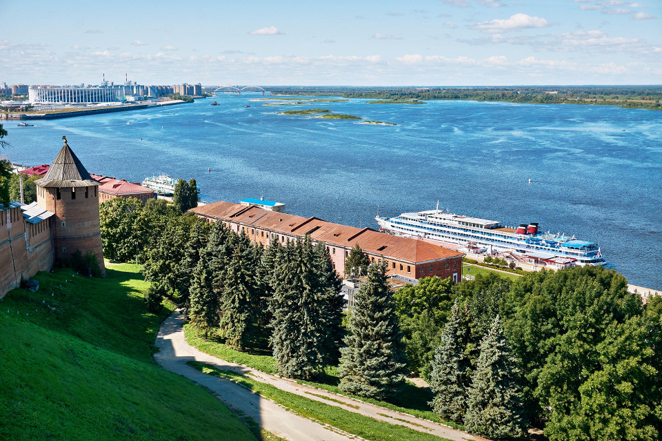 Пассажирский теплоход в Нижнем Новгороде