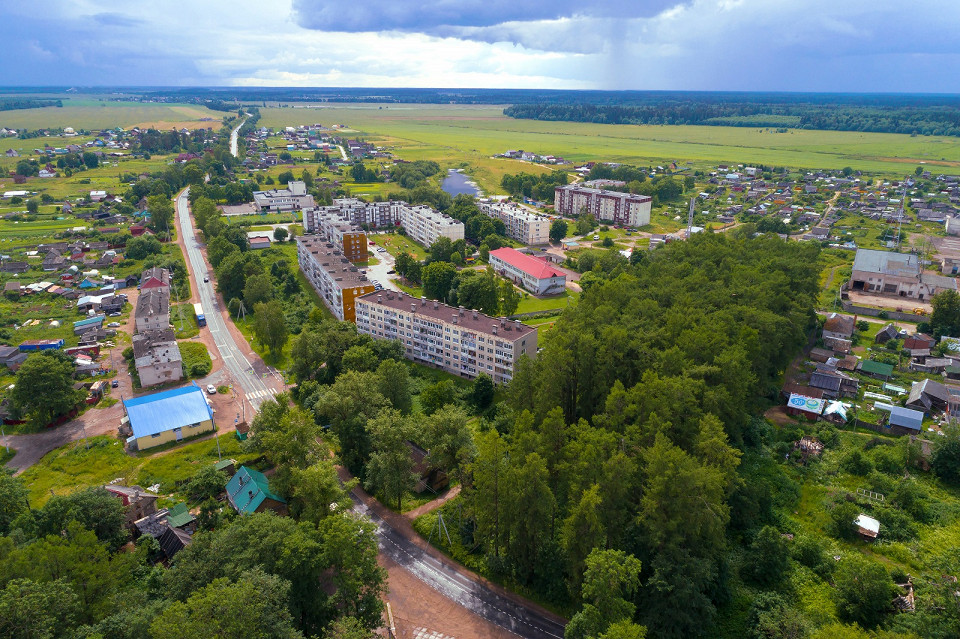 Вид с высоты на деревню Торосово