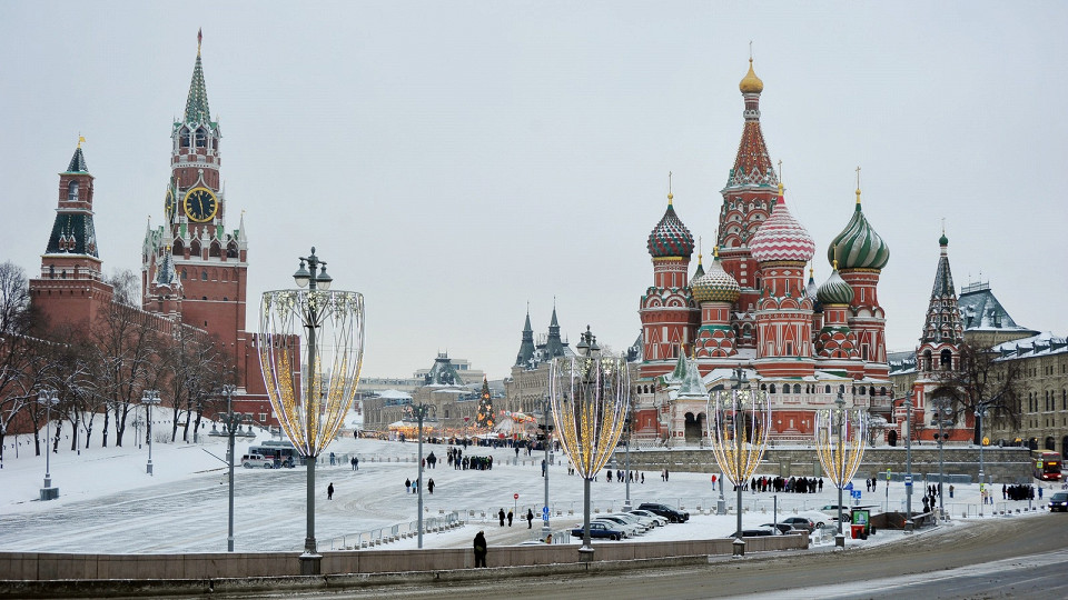 Вид на Красную площадь зимой, Москва, Россия