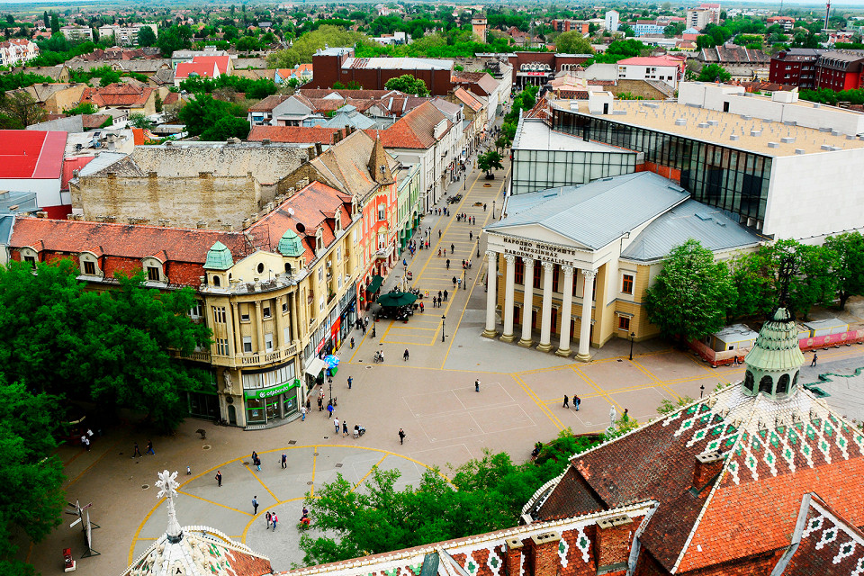 Вид на центральную часть города Суботица