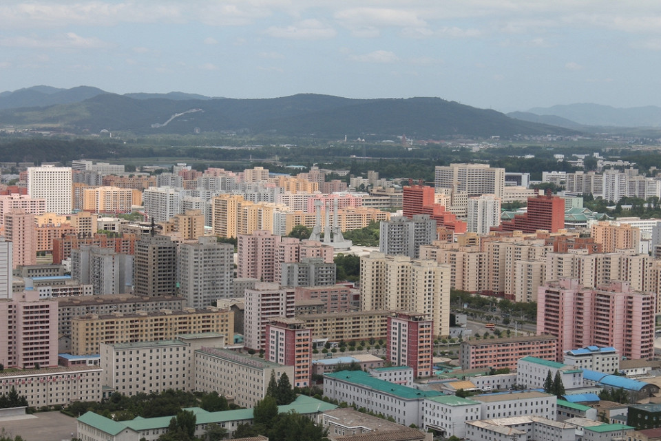 Пхеньян, Северная Корея, вид сверху