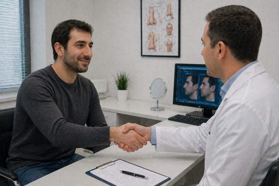 Пациент и врач пожимают друг другу руки