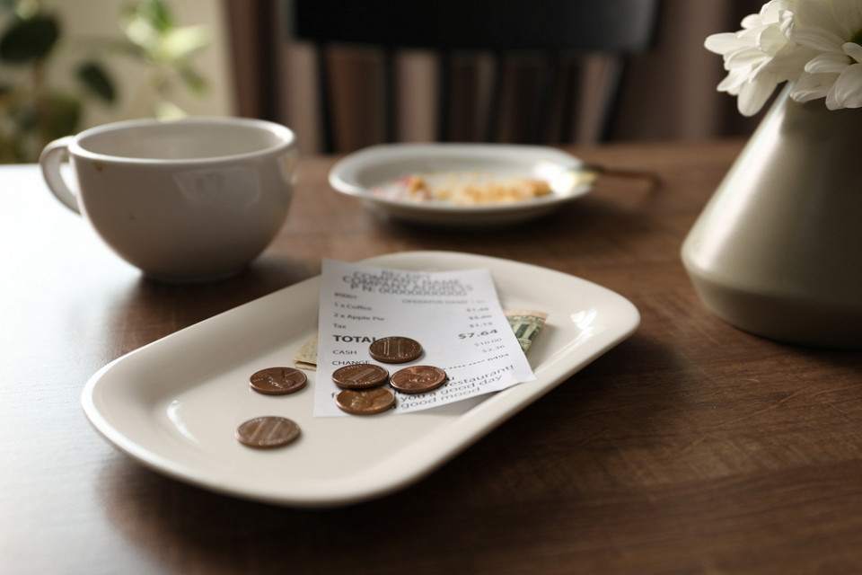 Чаевые на подносе