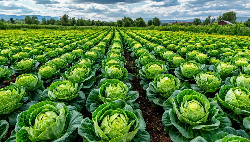 Капуста на поле, огород